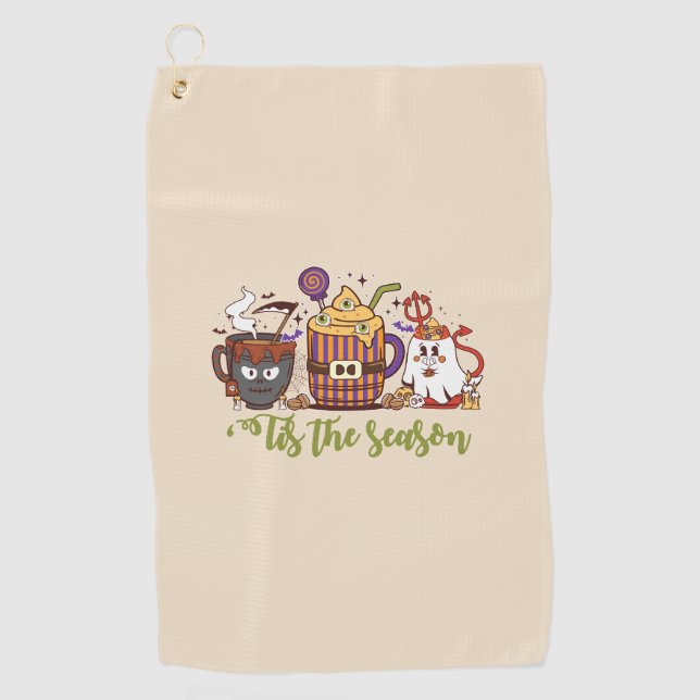 Serviette De Golf "C'Est La Saison Café Halloween (Devant)