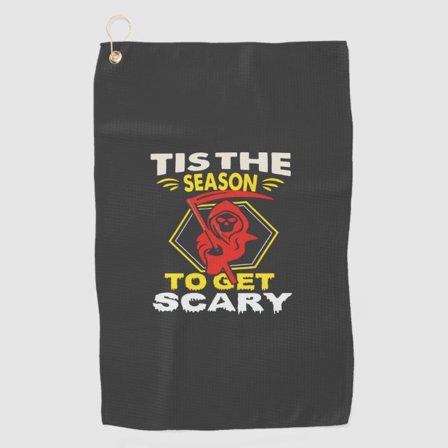 Serviette De Golf C'est la saison d'obtenir un Grim Reaper Halloween (Devant)