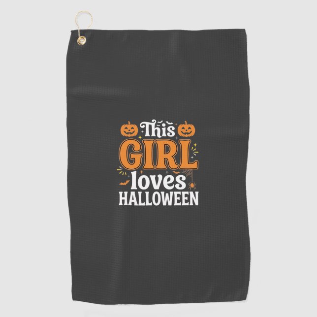 Serviette De Golf Cette fille adore la typographie Halloween SVG Des (Devant)