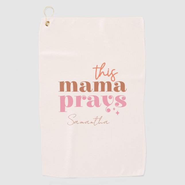 Serviette De Golf Cette Mama prie - Rustic Boho Design (Devant)