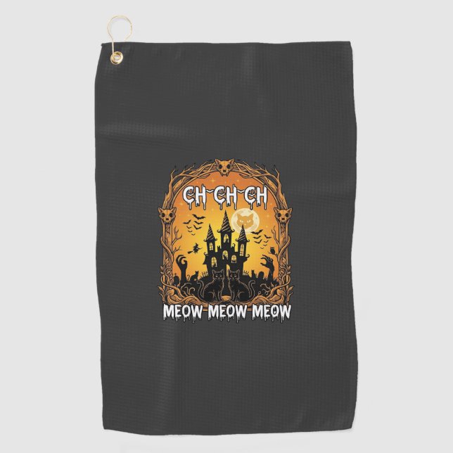 Serviette De Golf Ch Meow Château Hanté Halloween_1 (Devant)