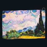 Serviette De Golf Champ de blé Vincent Van Gogh avec Cyprès<br><div class="desc">Joli, Vintage, Belle peinture Vincent Van Gogh Champ de blé avec Cyprès.C'est un vieux chef-d'oeuvre du peintre maître néerlandais Vincent Van Gogh. Ce tableau fait partie de sa série de champs de blé. Cette série de peintures de paysages naturels s'inspire de la vue sur les Alpilles.Cette peinture à l'huile fine...</div>