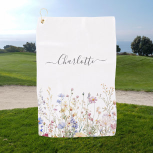 Serviette De Golf Champ de fleurs sauvages rustique joli aquarelle M