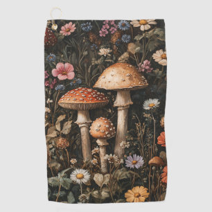 Serviette De Golf Champignons Whimsical et Botanique Fleur sauvage