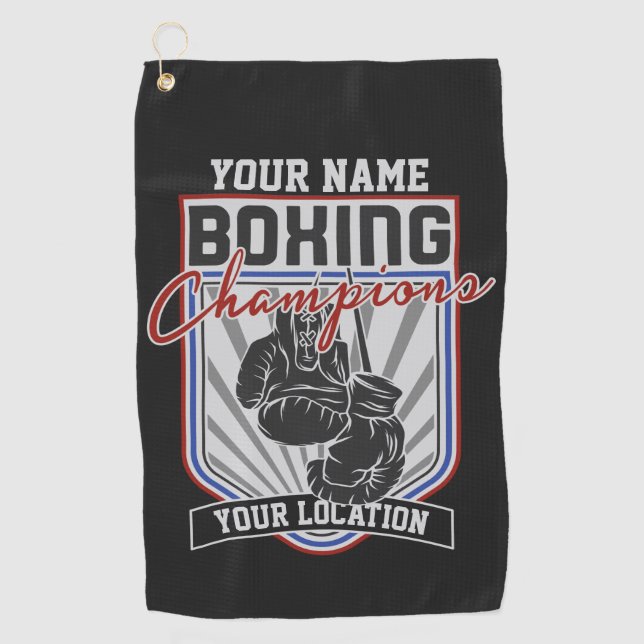 Serviette De Golf Champions de boxe personnalisés Boxer Fitness Gym (Devant)