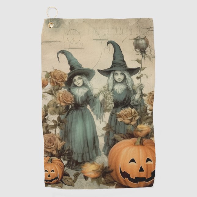 Serviette De Golf Chariot Halloween vintage (6) (Devant)