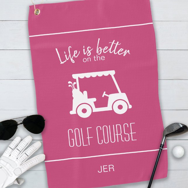 Serviette De Golf Charmant chariot de golf rose golfeur Parcours de  (Créateur téléchargé)