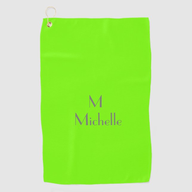 Serviette De Golf Chartreuse vert - ajouter monogramme et nom servie (Devant)