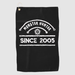 Serviette De Golf Chasseuse de Monstres Typographie en détresse Sigi