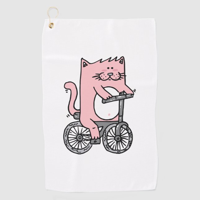 Serviette De Golf Chat à vélo (Devant)