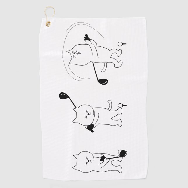 Serviette De Golf Chat avec club de golf Best Golf Towers (Devant)