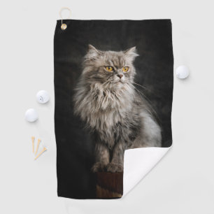 Serviette De Golf Chat gris duveteux 