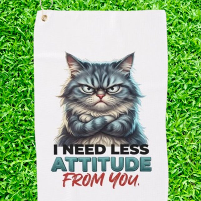 SERVIETTE DE GOLF CHAT HUMOUR DRÔLE (Funny Golf Cat Shirt Unisex Cat Golfer Gift)