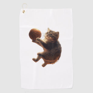 Serviette De Golf Chat Jouer Basketball Drôle Chats Maman Meow Kitty