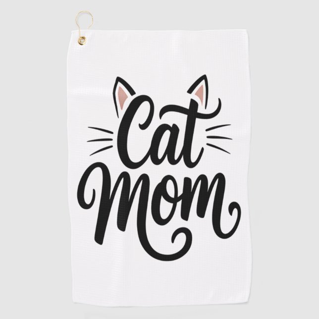 Serviette De Golf Chat Maman Whiskers et Oreilles (Devant)