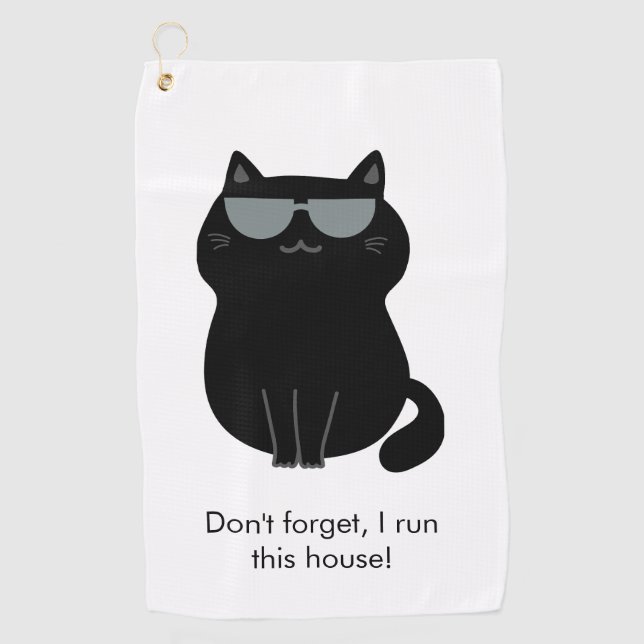 Serviette De Golf Chat mignon - Je dirige cette maison maintenant !  (Devant)