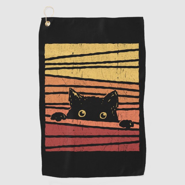 Serviette De Golf Chat noir (Devant)