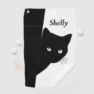 Serviette De Golf Chat noir rusé