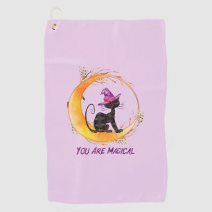 Serviette De Golf Chat noir - Vous êtes magique