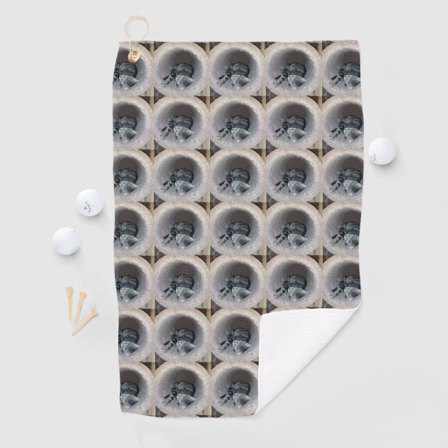 Serviette De Golf Chat Sleepy Kitty par Shirley Taylor (En situation)