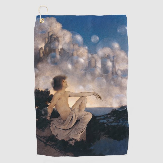 Serviette De Golf Châteaux en Espagne de Maxfield Parrish 1904 Fanta (Devant)