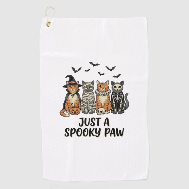 Serviette De Golf Chatons Halloween Patte Effrayante Design de Chemi (Devant)