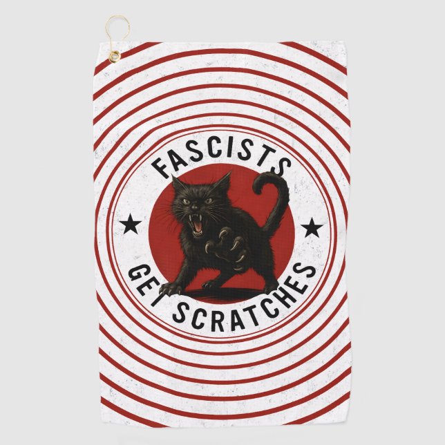Serviette De Golf Chats Contre les Fascistes (Devant)