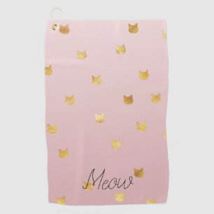 Serviette De Golf Chats en or Blush Rose Ombre