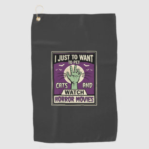 Serviette De Golf Chats et films d'horreur Design Halloween