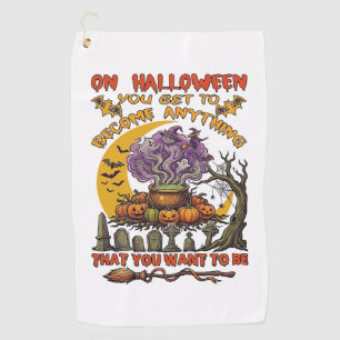 Serviette De Golf Chaudière de chat de fantôme de citrouilles Devene