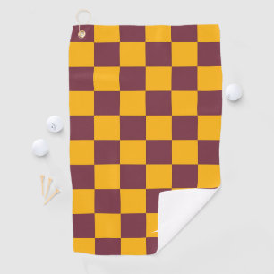 Serviette De Golf Checkerboard Sports Team Colors School INITIAL fun