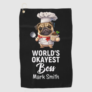 Serviette De Golf Chef Boss's Day World's Okayest Boss Golf Towel