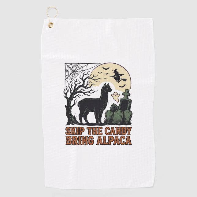 Serviette De Golf Chemise d'alpaga Halloween Mignon Fantomatique Ani (Devant)