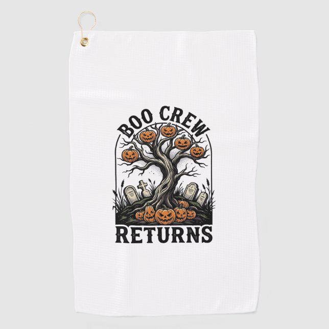 Serviette De Golf Chemise d'arbre d'Halloween Graphique de citrouill (Devant)