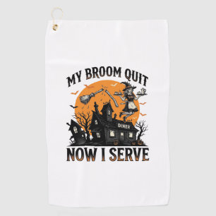 Serviette De Golf Chemise d'attendant d'Halloween Balai Cassa Humour