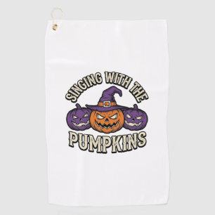 Serviette De Golf Chemise de chants de citrouille Halloween vintage 