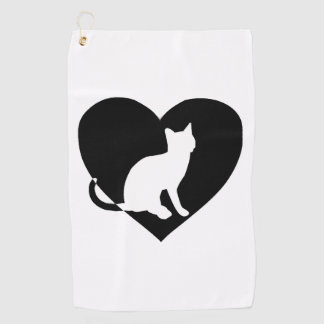 Serviette De Golf Chemise de chat - Chat à coeur pour les propriétai