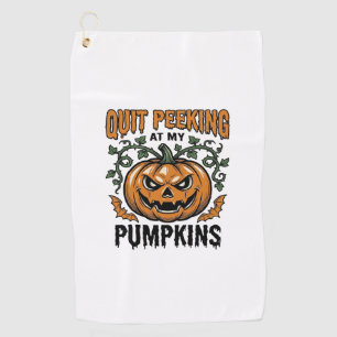 Serviette De Golf Chemise de citrouille d'Halloween Gravure vintage 