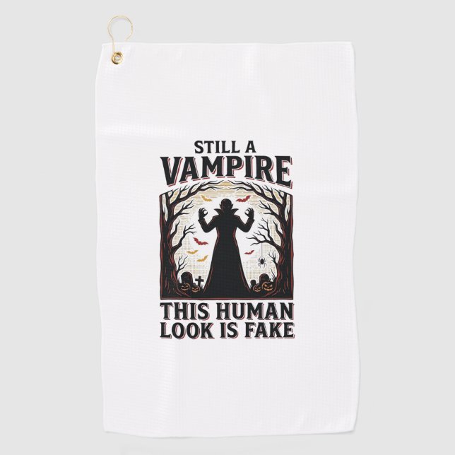 Serviette De Golf Chemise de costume de vampire drôle d'Halloween dé (Devant)