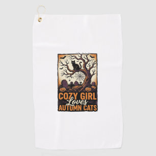 Serviette De Golf Chemise de fille vintage Halloween amoureuse des c