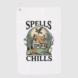 Serviette De Golf Chemise de Halloween de Cottage Hanté pour la Sais