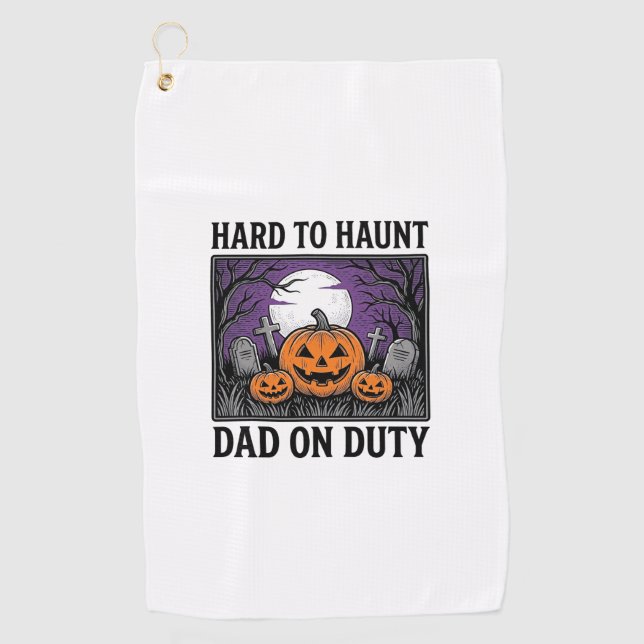 Serviette De Golf Chemise de papa Halloween difficile à hanter drôle (Devant)