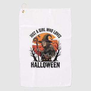 Serviette De Golf Chemise de sorcière d'Halloween Gravure vintage Co