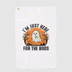 Serviette De Golf Chemise drôle de fantôme d'Halloween juste ici pou