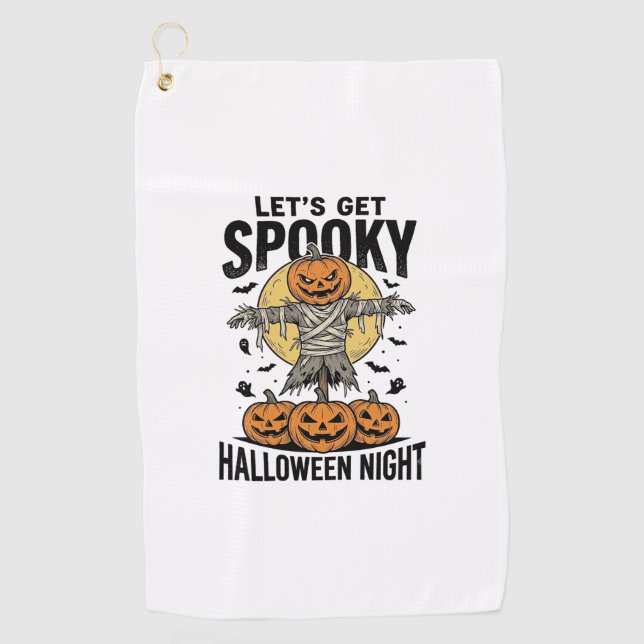 Serviette De Golf Chemise Épouvantail Citrouille Graphique Halloween (Devant)