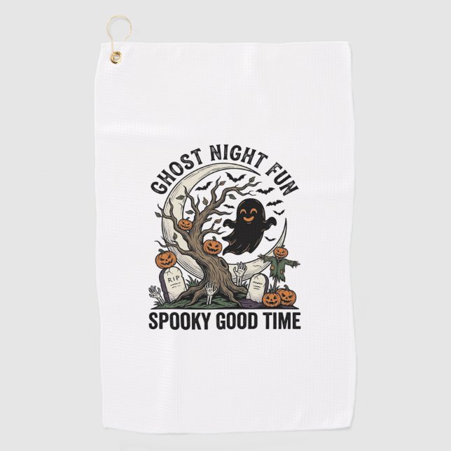 Serviette De Golf Chemise fantôme Halloween Design fun cimetière vin (Devant)