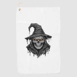 Serviette De Golf Chemise Halloween Chapeau De Sorcière Crâne Gravur
