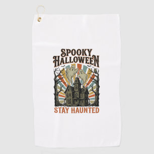 Serviette De Golf Chemise Halloween Maison Hantée avec Fantôme Vinta