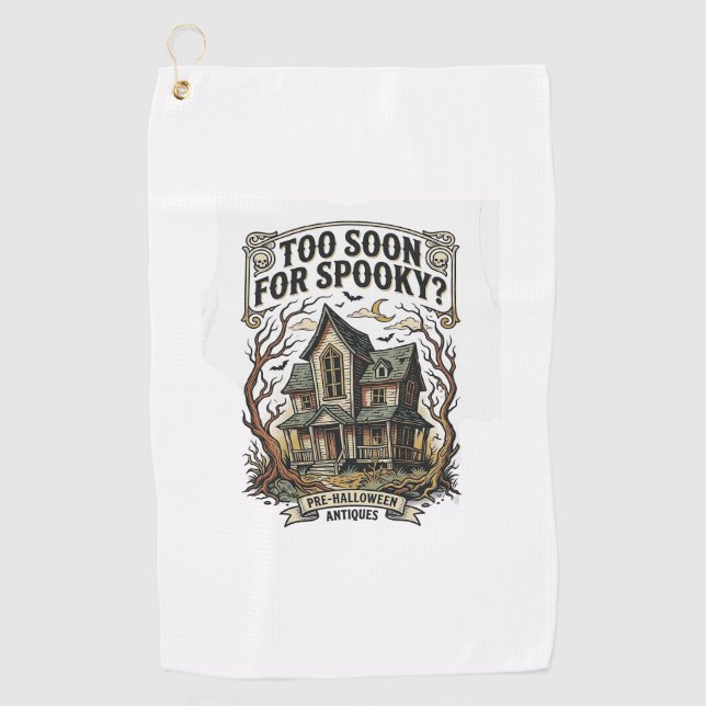 Serviette De Golf Chemise Halloween précoce Design de maison hantée  (Devant)