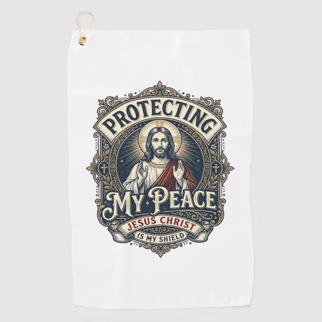 Serviette De Golf Chemise Jésus Respect de soi Limites Foi (Devant)
